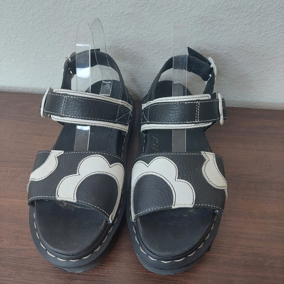 Dr. Martens Voss Mono Floral Pisa Leather Strap Sandals Size 8 - Picture 1 of 8